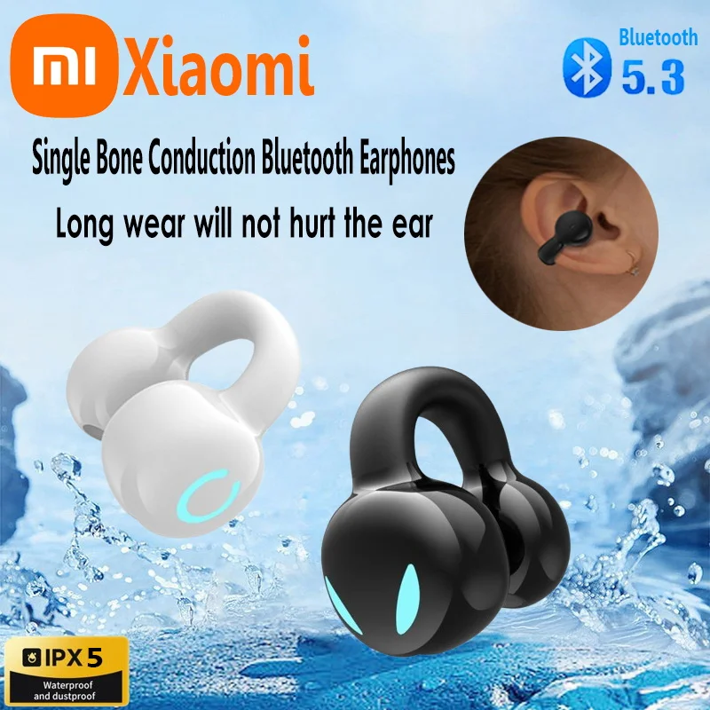 Xiaomi Single Bone Conduction Headset Bluetooth 5.3 Waterproof Stereo Tape Microphone Don't Hurt The Ear Wireless Sports Headset