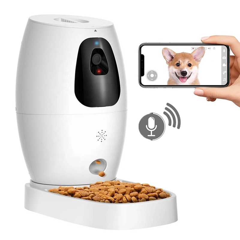 Wholesale wifi smart cat bowl dish dog feeder automatic pet food dispenser with camera