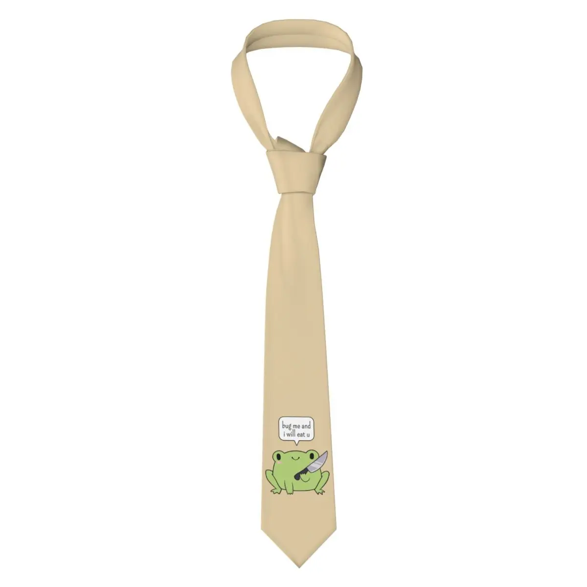 Cute Frog With A Knife Necktie for Men Silk Polyester 8 cm Neck Ties Wedding Business Tie Classic Gravatas