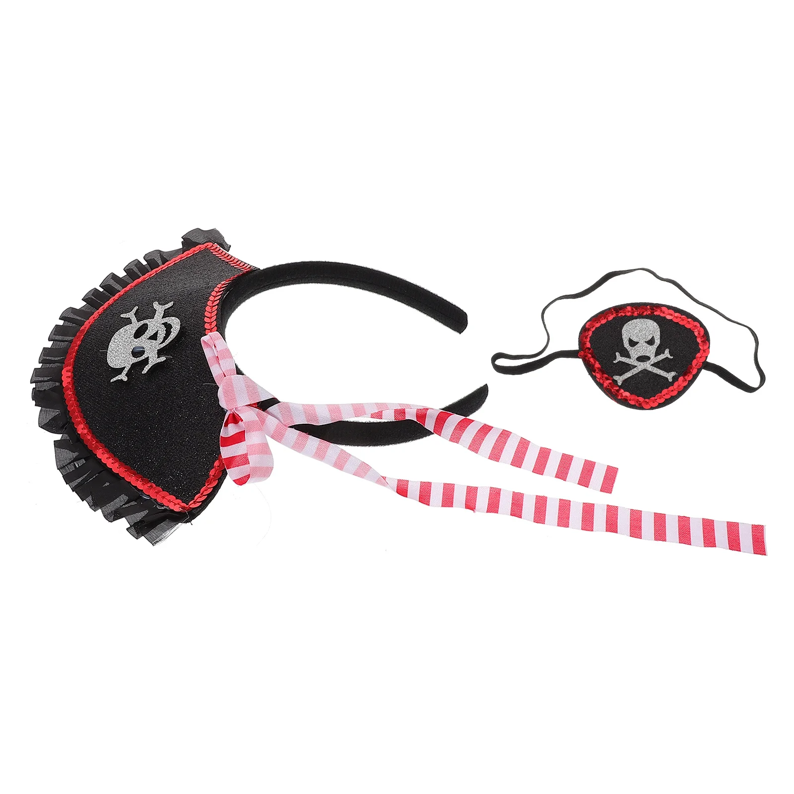 1 ensemble de masque pour les yeux de coiffure de Pirate, ensemble de costumes de Pirate d'halloween, accessoires de Cosplay créatifs et confortables, accessoires de spectacle de fête