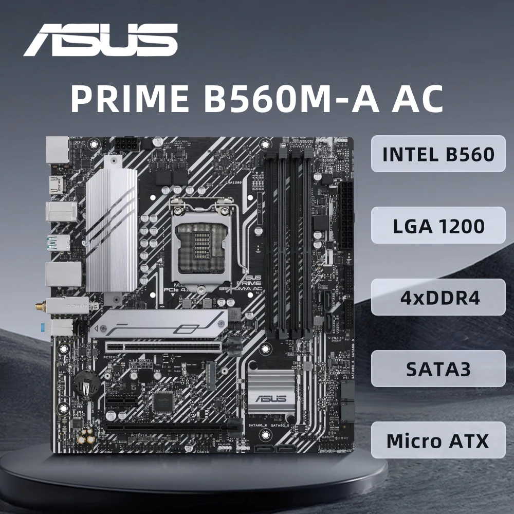 ASUS-PRIME B560M-A acマザーボードサポート、i9-11900KF、10900f、i7 