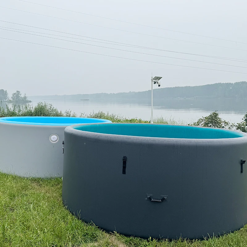 Quick Inflate & Fold PVC Family Pool, Durable Portable Waterproof Skid Resistant for Indoor & Outdoor Parties