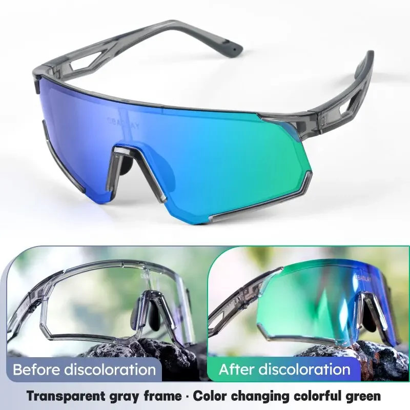 Gafas fotocromáticas para bicicleta para hombre, gafas de sol para pescar, al aire libre, correr, golf, ciclismo, gafas deportivas, UV400