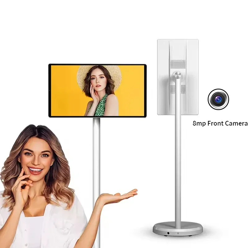Built-in  21.5 inch HD Live streaming machine  touch screen WIFI By-Me with Battery smart TV Moveable stand Lcd