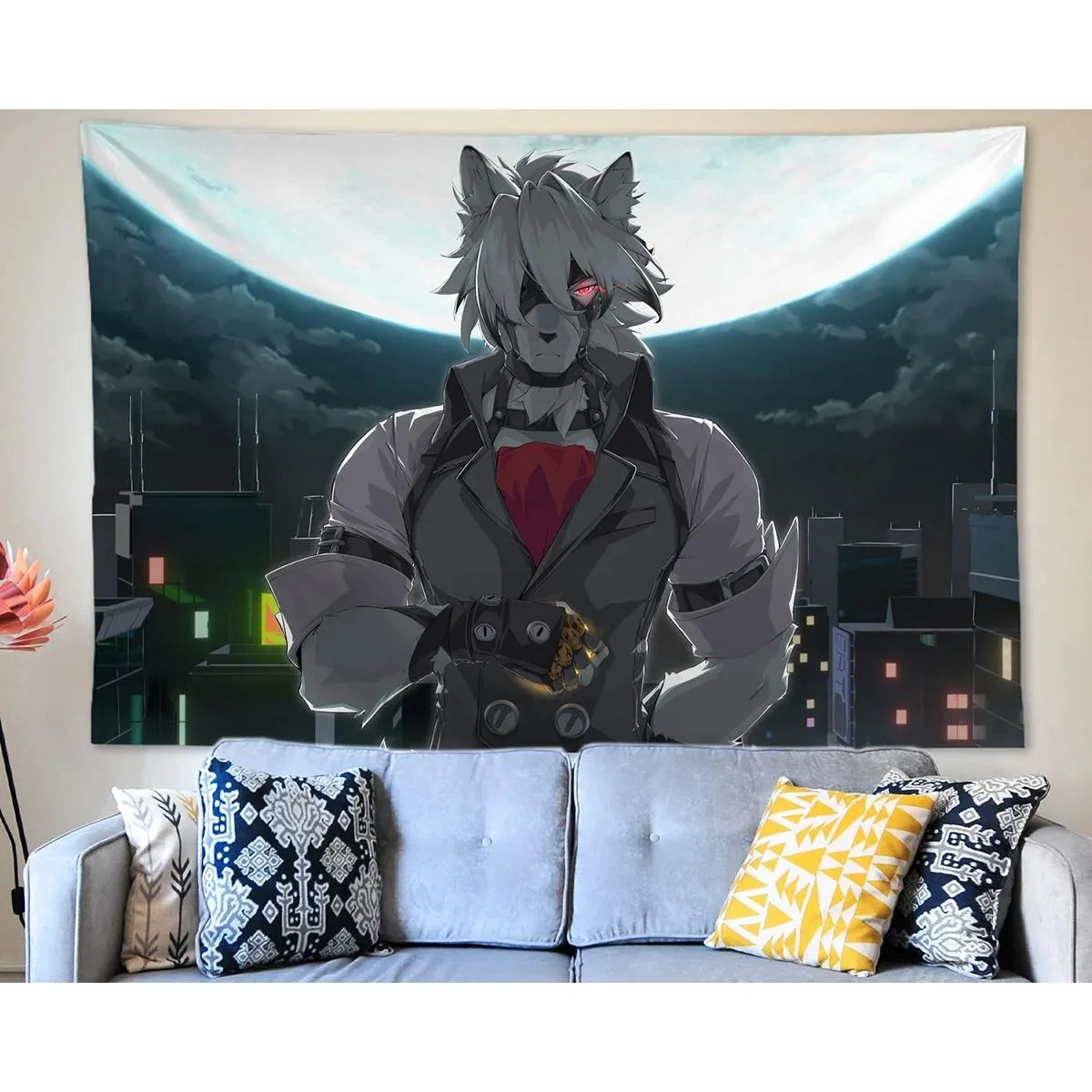 Anime Wandteppich Wandbehang Zenless Zone Zero von Lycaon ZZZ Wandteppich Wandkunst Heimdekorationen Wohnzimmer Dekor Geschenk