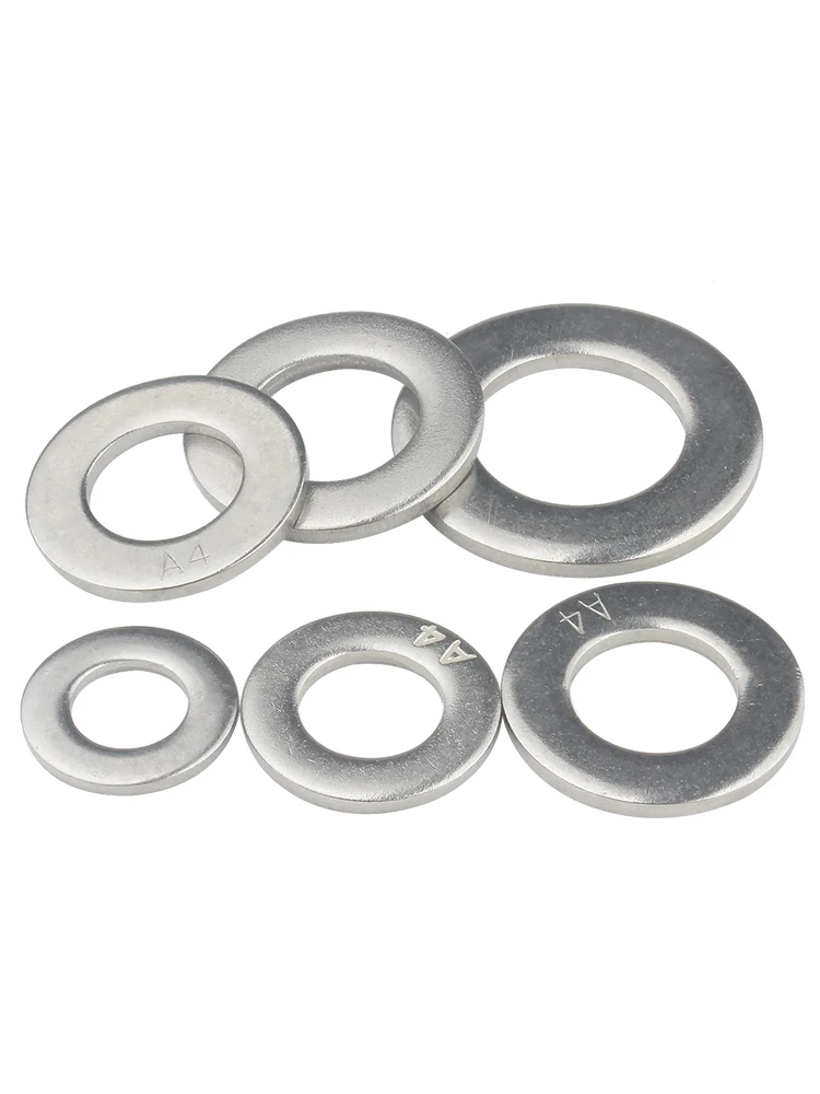 Arruela lisa ultra fina do aço inoxidável da bolacha, gaxeta lisa, M2, M2.5, M3, M4, M5, M6, M8, M10, M12, M14, M24, 316, 3-10 PCes