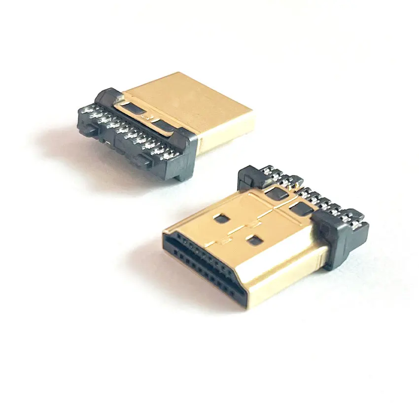 1-2 zestawy pozłacane lutowane męskie złącze terminala HDMI z plastikową obudową zestaw naprawczy złącza HDMI HDMI — zdjęcie 4