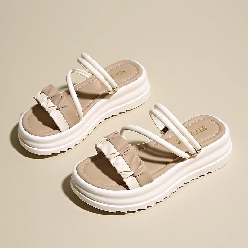 

Women's Casual Platform Sandals with 5CM Heel Breathable Comfortable Walking Shoes Non-Slip Durable Sole for Daily Outfits