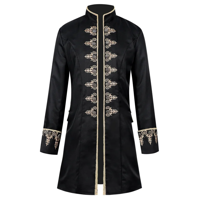 

Men's Medieval Coat Open Front Collar Rococo Renaissance Victorian Halloween Cosplay Costume