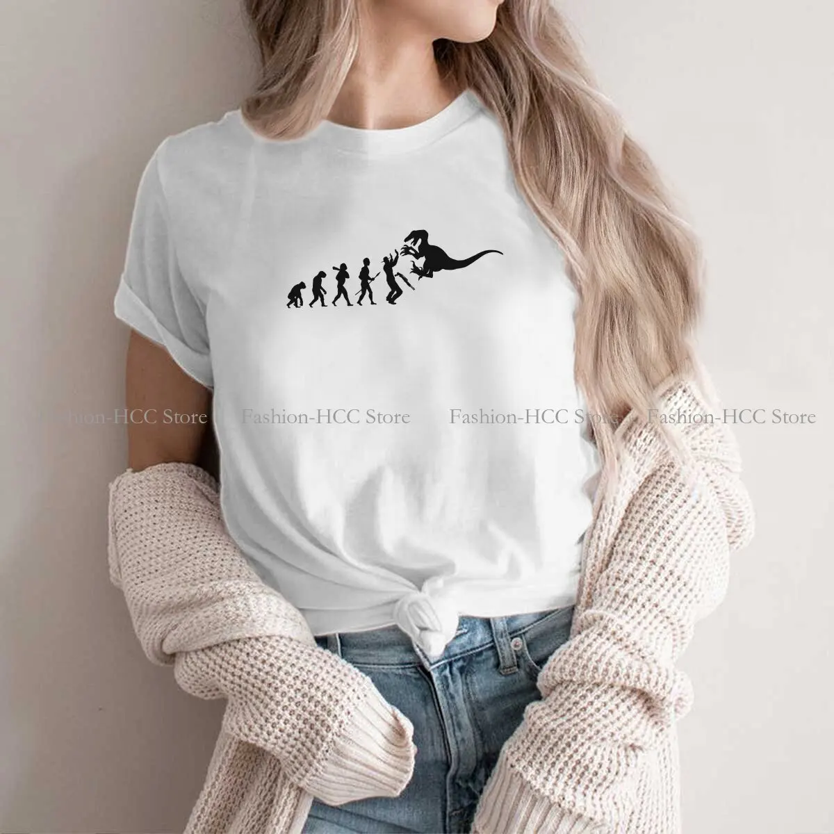 Clever Girl Round Collar Polyester TShirt Evolution Original T Shirt Woman's Tops Individuality