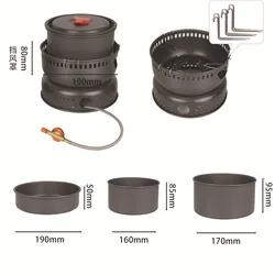 Camping Stove Cookware Combine Set BL100-Q1xb Cooking Pot Pan Stove Set