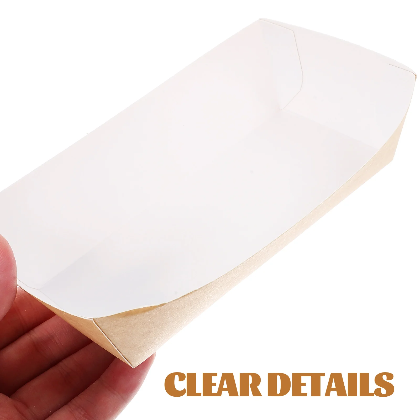 100 Pcs Fast Food Paperboard Boat Box Tray Sushi Serving Hot Dog Trays Holder White