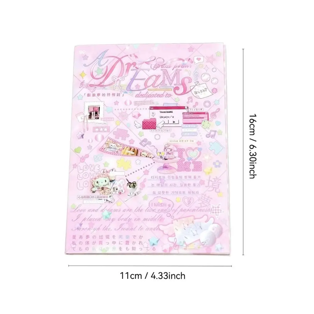 لطيف 24 صفحة كتاب ملصقات النمط الياباني الوردي مذكرات ملصق الكرتون هدية سجل القصاصات ملصق لوازم مكتبية #2
