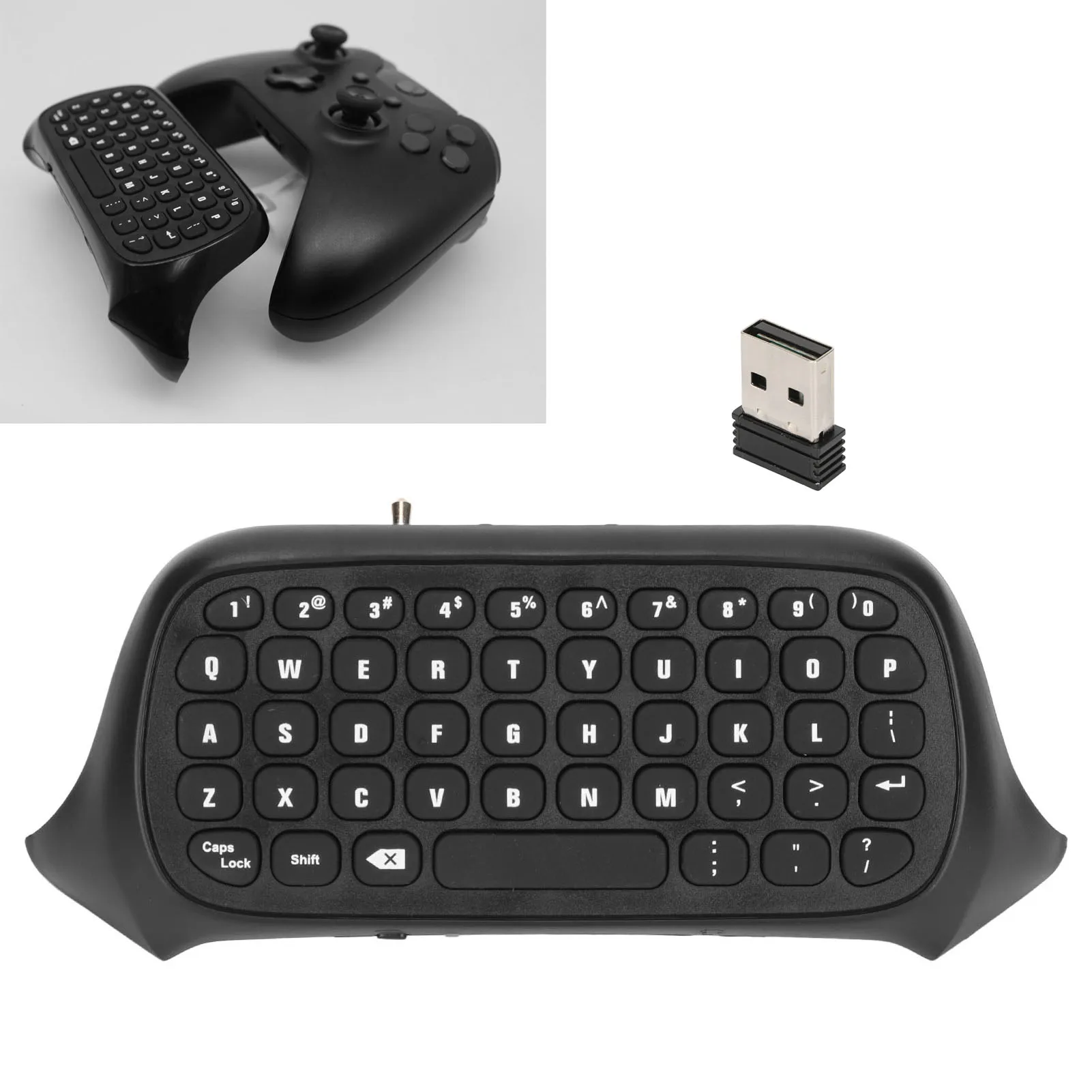 Game Controller Keyboard 2.4Ghz Game Console Keyboard with Sound and Headset Jack for Xbox Series X Series S One One S Black