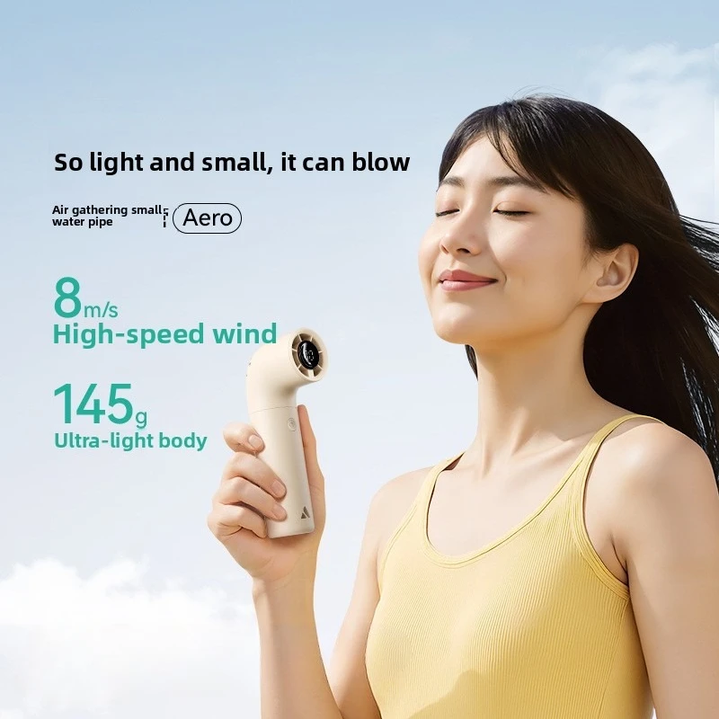 

15000 RPM Handheld Fan Hurricane Small Water Pipe Handheld Small Fan Silent Mini Portable Portable Desktop Usb Digital Display