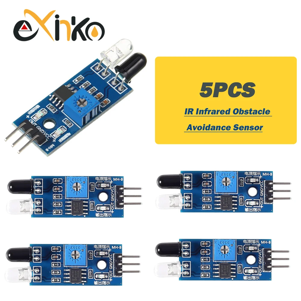 Módulo de Sensor de evitación de obstáculos infrarrojo IR, 5/10 Uds., para Arduino Diy, Robot de coche inteligente, fotoeléctrico reflectante de 3