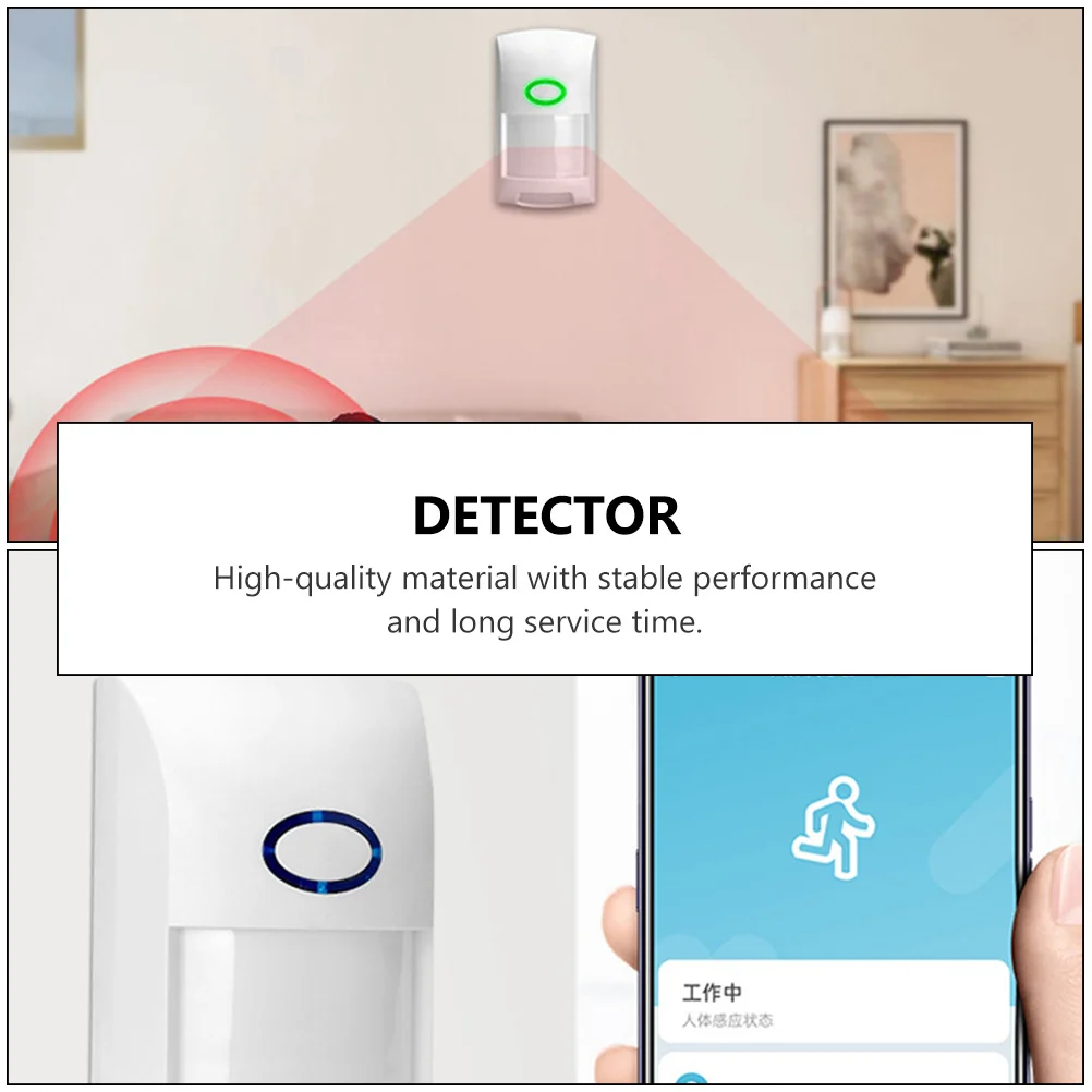 1Pcs Infrared Alarm Buzzer High Sensitivity Motion for Home Security White Compact Lightweight Body Sensor with Audible