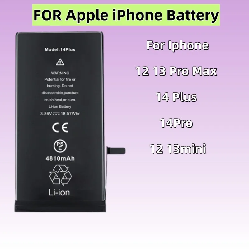High-Quality Replacement Mobile Phone Batteries for Iphone 12 13 Pro Max 14 Plus 14Pro 12 13mini Battery