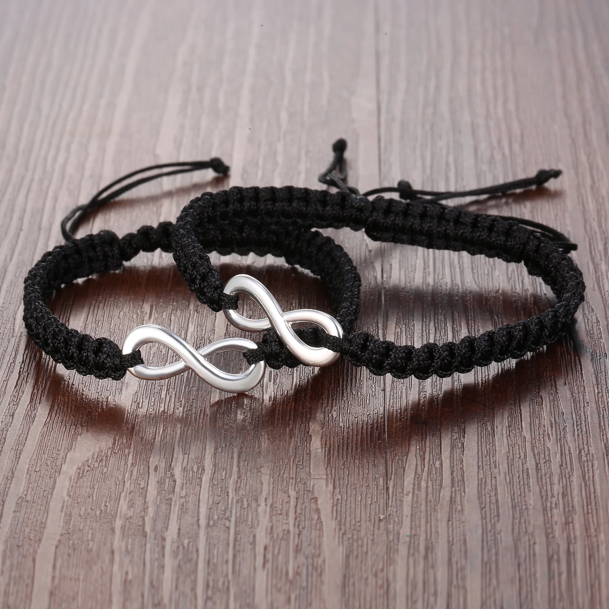 2Pcs/Set Multicolor Number 8 Infinity Lucky Bracelet For Women Men Friendship Handmade Braided Rope Charm Couple Bracelet Gifts