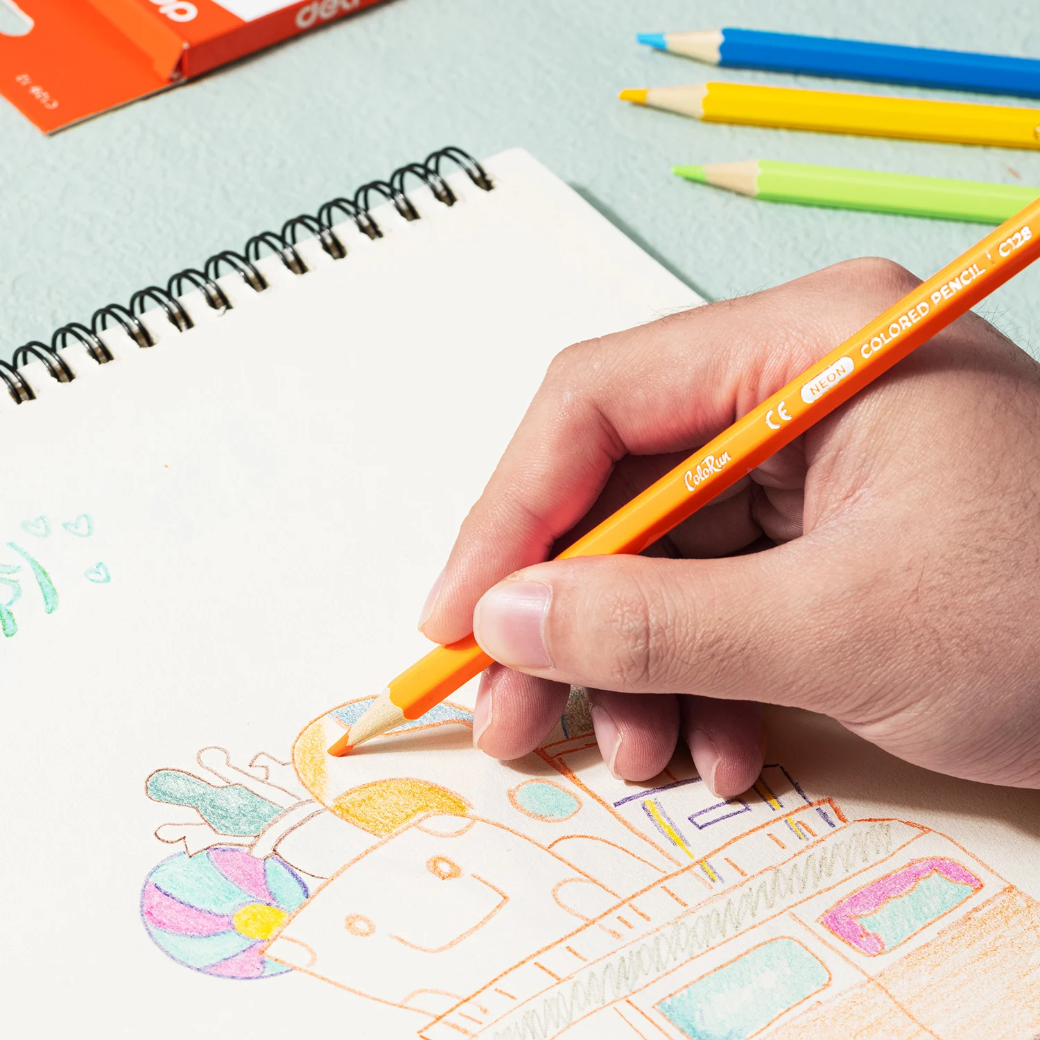 مجموعة أقلام رصاص ملونة مكونة من 12 قطعة من ديلي، أقلام رسم بالألوان المائية، أدوات مكتبية للكتابة والرسم واللوازم الفنية