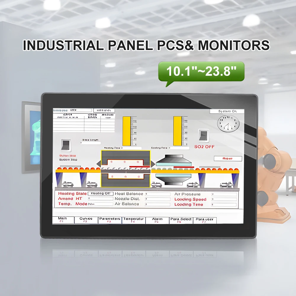 

21.5" Industrial Touch Screen Displays Fanless IP65 Front Lvds LCD Display with Rainproof PCAP Touch Panel Open Frame