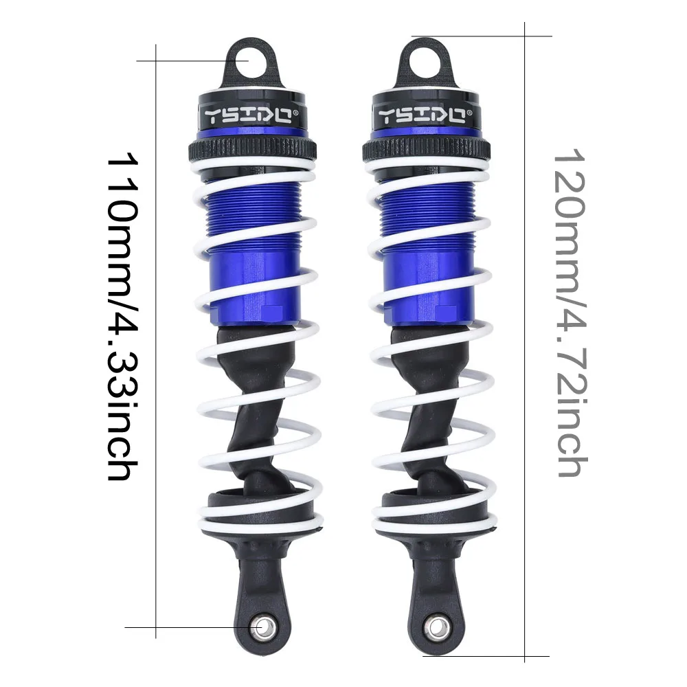 YSIDO 120mm Voor 140mm Achter Schokdemper Demper Schorsing voor 1/8 1/7 JLB HSP EM Racing DHK HPI Redcat LRP ZD Racing Hongnor