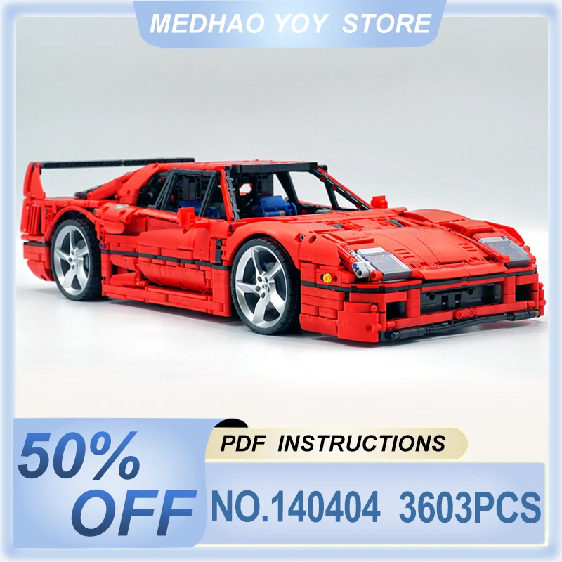 NEW High-Tech F40 SP3 MOC-140404 Super Sport Racing Car Ferraried Building Blocks Puzzle DIY Toys Chrismas Gifts For Children