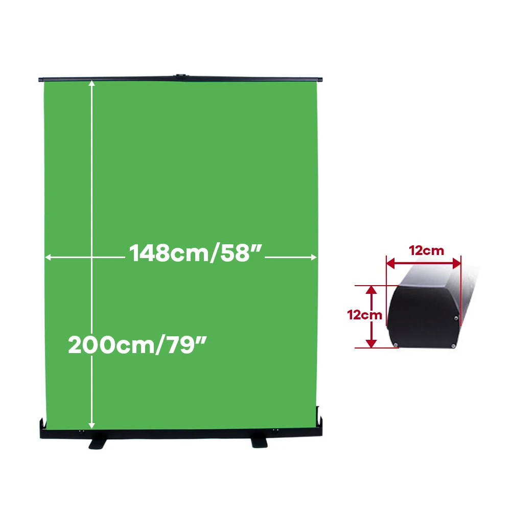 خلفية كروماكي سريعة قابلة للطي 1.5x شاشة خضراء 2 متر للاستوديو المنزلي OBS ستريم زووم مؤتمر تيكتوك يوتيوب فيديو