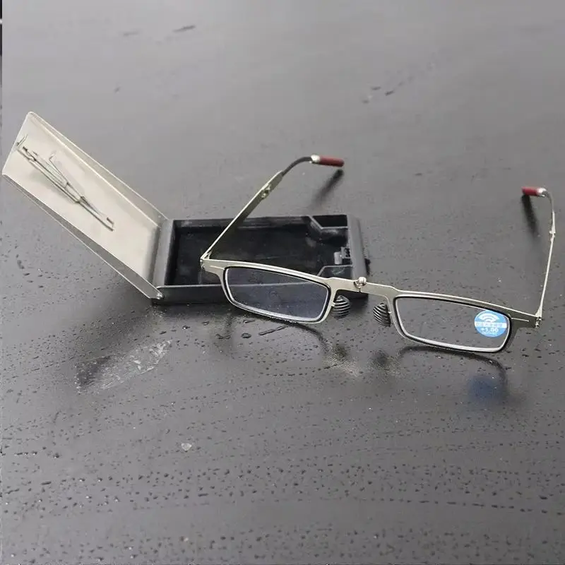 2 Stück Faltbare Lesebrillen mit Blaulichtschutz, Metallrahmen, Tragbar & Aufklebbare Handyhülle – Detail 5