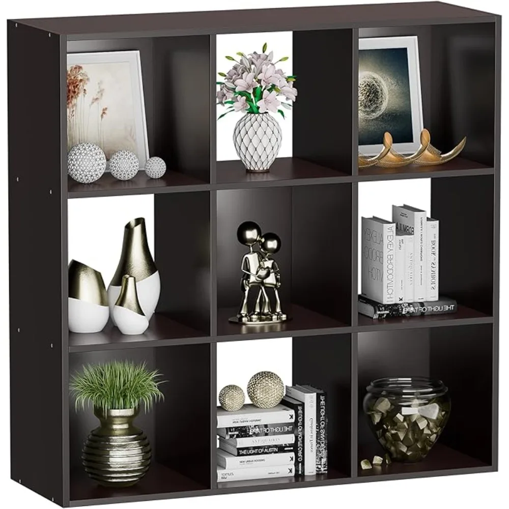 

9 Cube Storage Organizer Shel with 5 Removable Back Panels reestanding 3-Tier Open Wood Bookshel or Home, Oice, Bedroom, Living