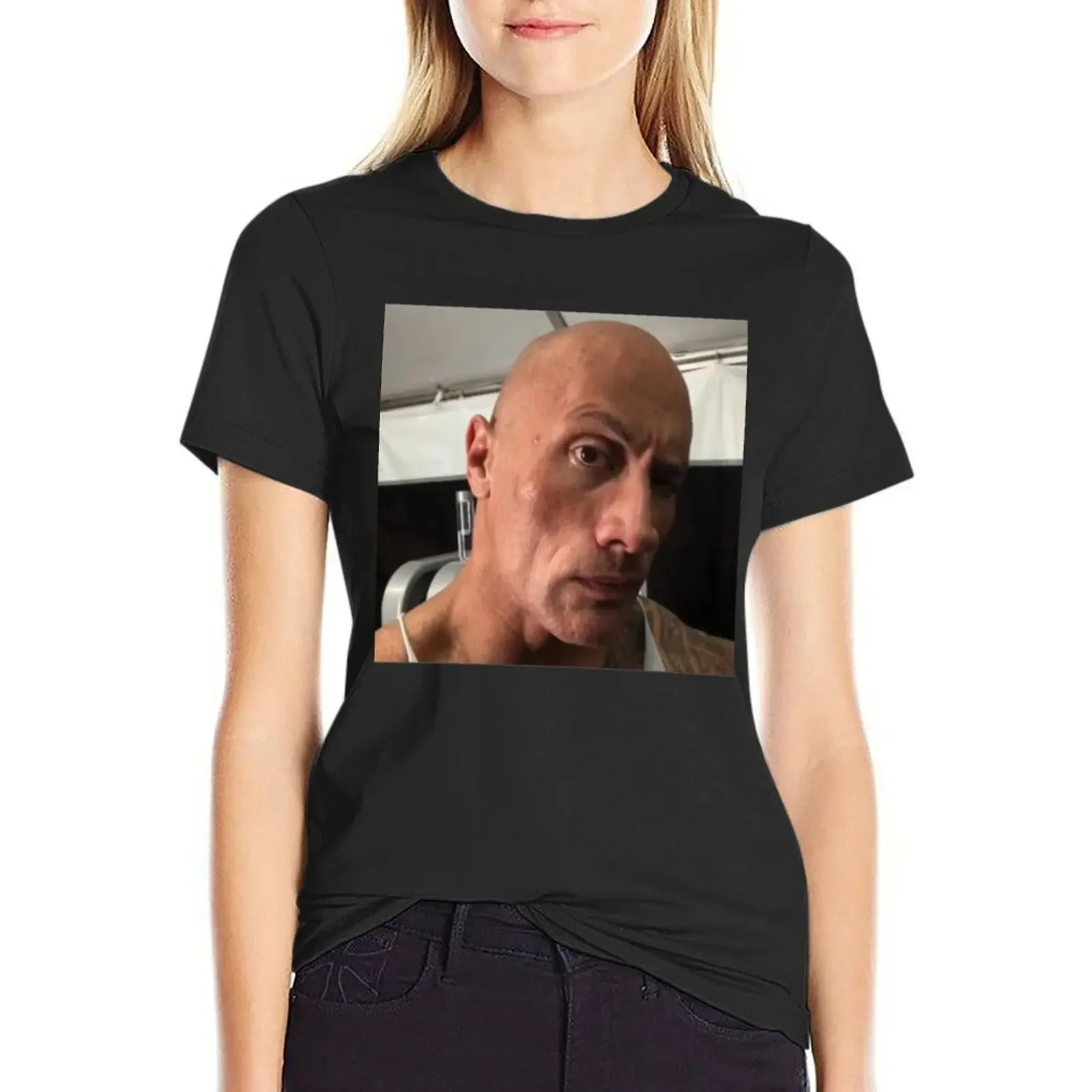 Dwayne The Rock Johnson eyebrow raise meme Classic T-Shirt oversized shirts graphic tees Woman fashion