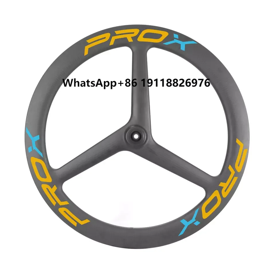 

700C Tri Spoke Clincher 27mm Wide Aero 3-Spoke Carbon Bike Wheel for TT Time Trial Use