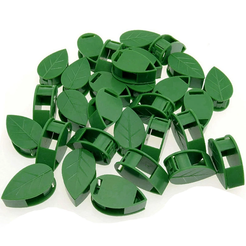 80Pcs Plant Wall Fixture Clips Vine Traction Support Holder With 96 Pieces Adhesive Stickers Fixing Green Leaf