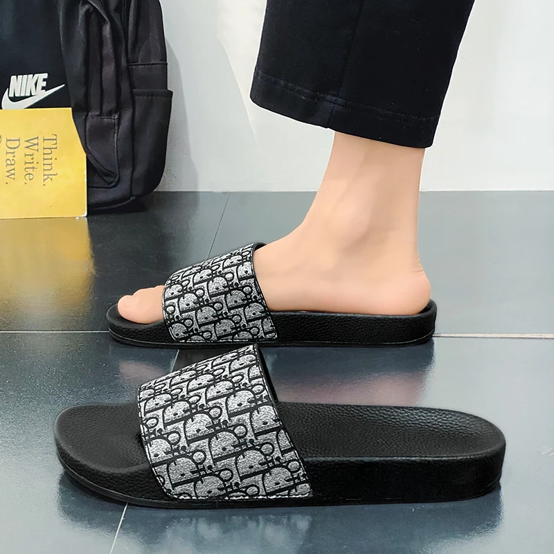 

Мужские шлепанцы Cloud с плоской подошвой, летние модные сандалии с мягкой подошвой, пляжные мужские шлепанцы, мужские сандалии-слайды