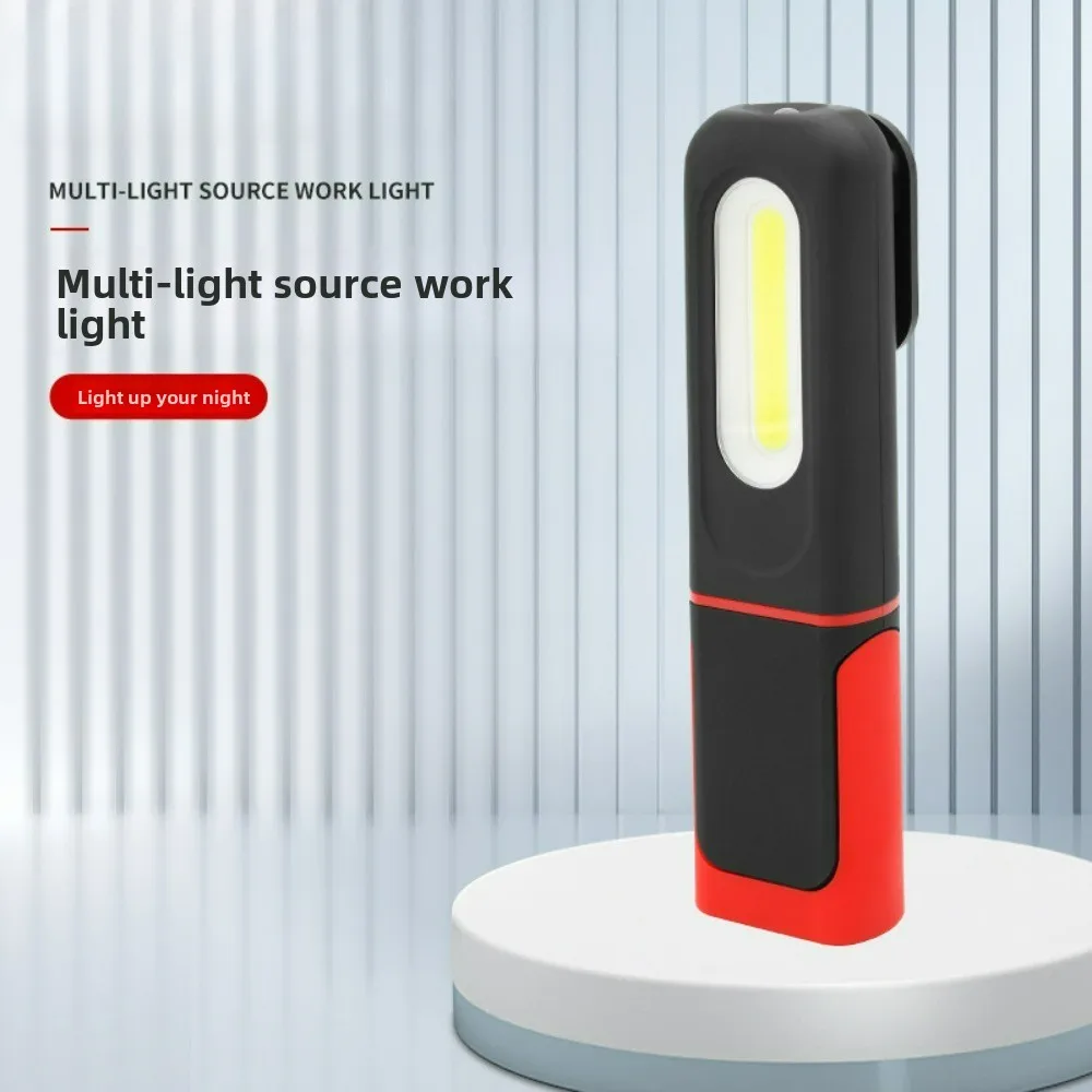 

Рабочий фонарь COB высокой яркости: 360° ° Регулируемая портативная перезаряжаемая инспекционная лампа с магнитным основанием и фонарик для наружного использования