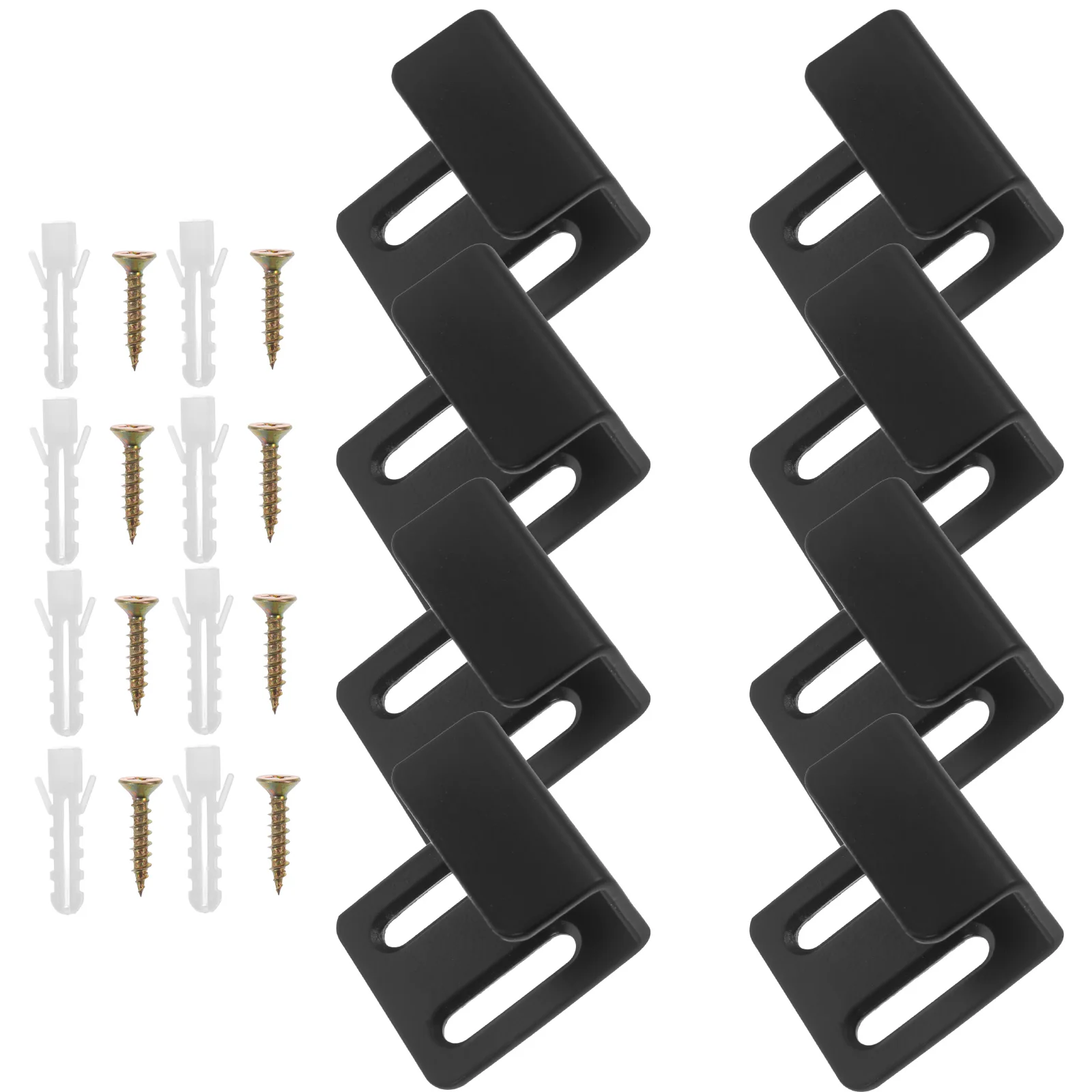 

8 Sets Tile Hanger Heavy Duty Wall Brackets Stainless Steel Adjustable Black Large Screw Garden Shelf Holder Bathroom