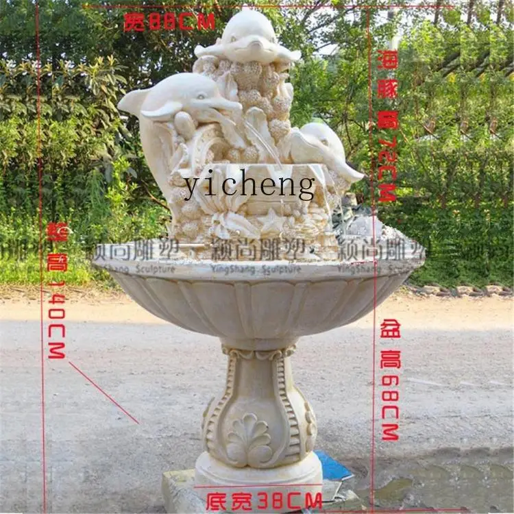 Xl Modern Large Dolphin Decoration Courtyard Animal Decoration Circulating Water Add Oxygen Fountain