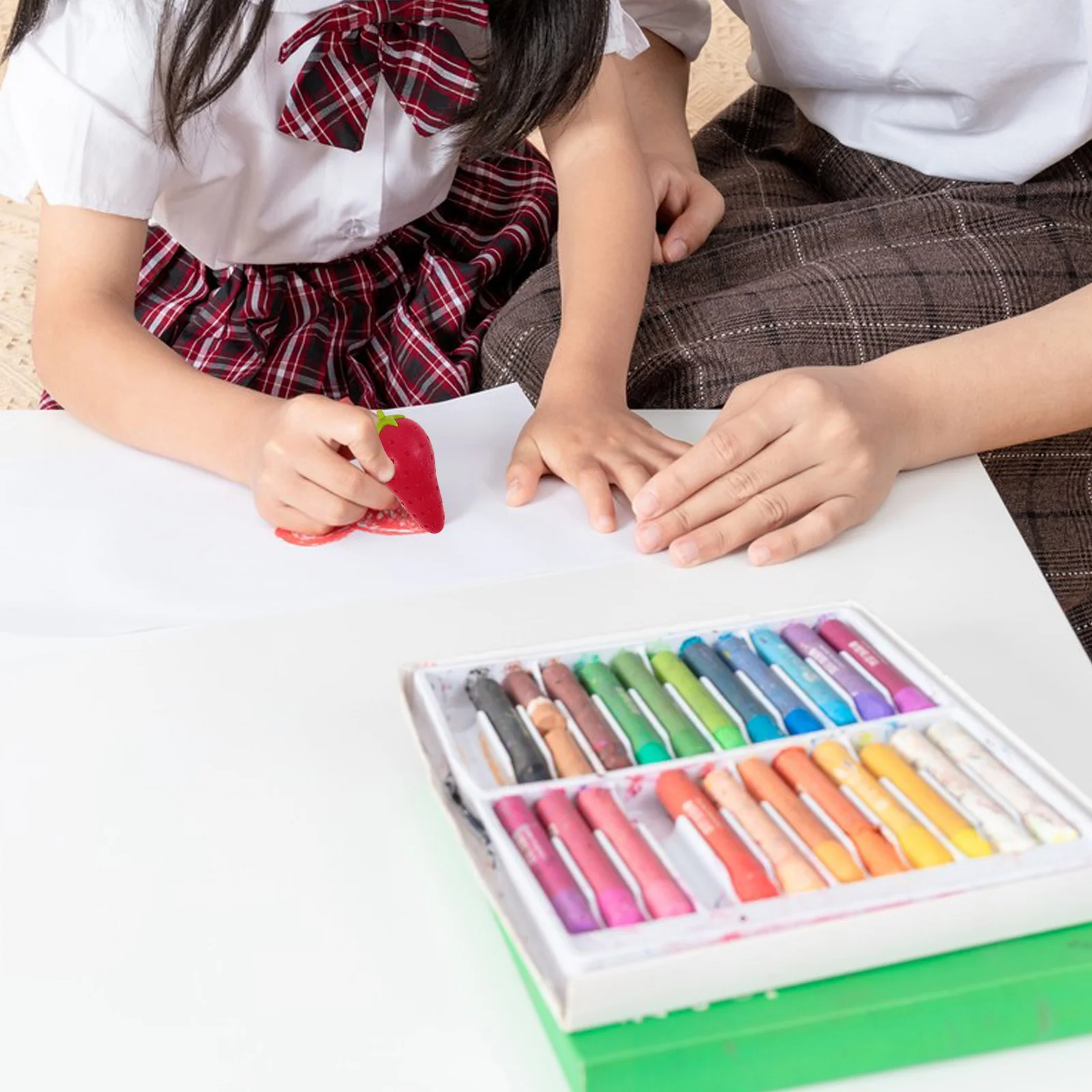 

10Pcs Fruits Shaped Colorful Washable Crayons Small Crayons for Drawing Painting Fun Wax Marker Pencil Crayon