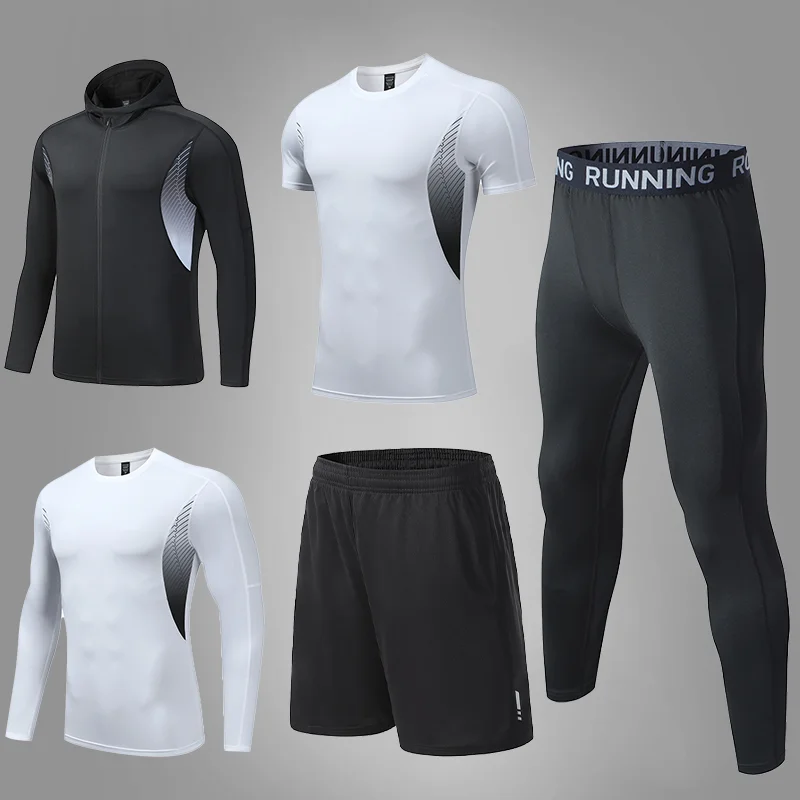 

Comfortable Breathable Quick-Dry Sports Five-Piece Set All-Season Versatile Daily Men's Run Cycling Outfit Stylish Minimalist