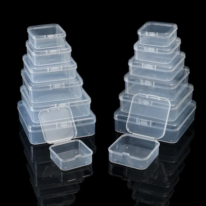 Mini Plastic Box Rectangular Translucent Box Packing Boxes Dustproof Durable Strong Jewelry Storage Case Container