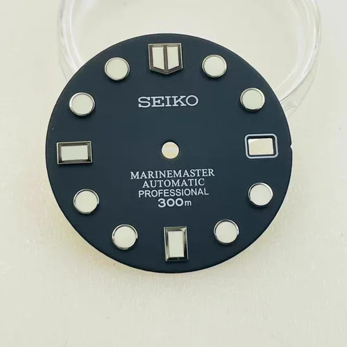 Esfera NH35 de 28,5mm/esfera NH36 C3, reloj mecánico original luminoso verde, logotipo S, calendario único para seiko mod