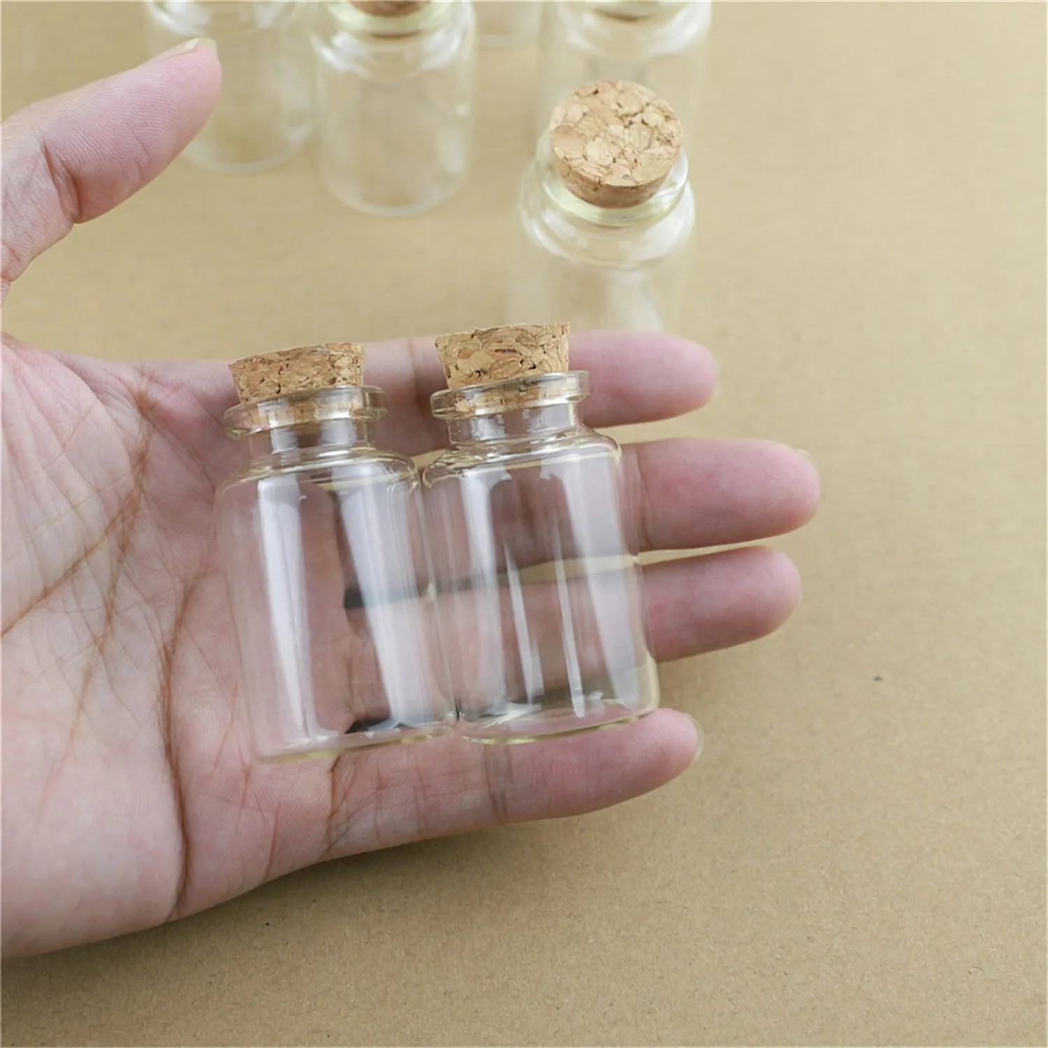 

48 PCS 16*30*50mm 20ml Small Glass Vial Bottle Stopper Corks Crafts Empty Jars Containers Transparent Mini DIY Glass Bottles