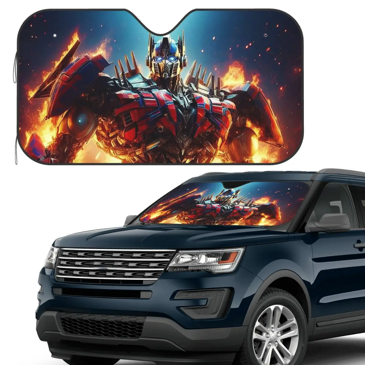 

Optimus Prime Sunshade Windscreen Car Front Windshield Window Sun Visor Accessories Covers