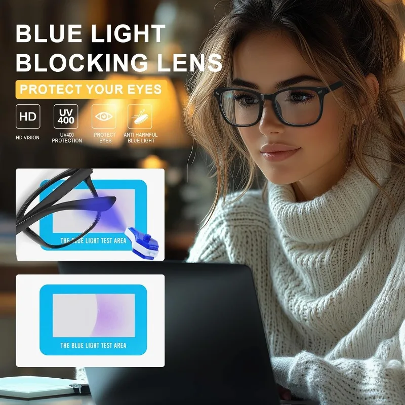 Portable Blue Light Blocking Glasses Black Leopard Square Frame Eyeglasses Men and Women Anti Blue Ray Office Computer Goggles