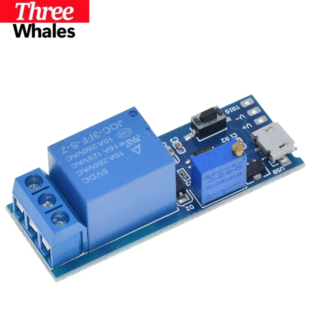 THR 1/2/5PCS DC 5V-30V Micro USB Power Adjustable Delay Relay Timer Control Module Trigger Delay Switch