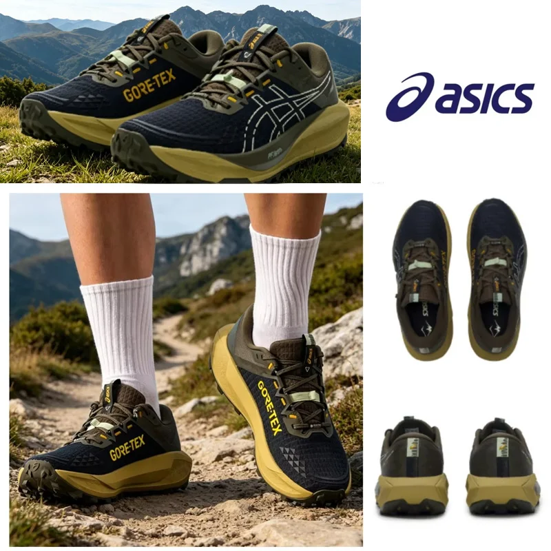 Asics Zapatillas para correr todoterreno para hombre, resistentes al desgaste, antideslizantes, absorbentes de golpes, transpirables, zapatillas deportivas para deportes al aire libre 1011B978-003