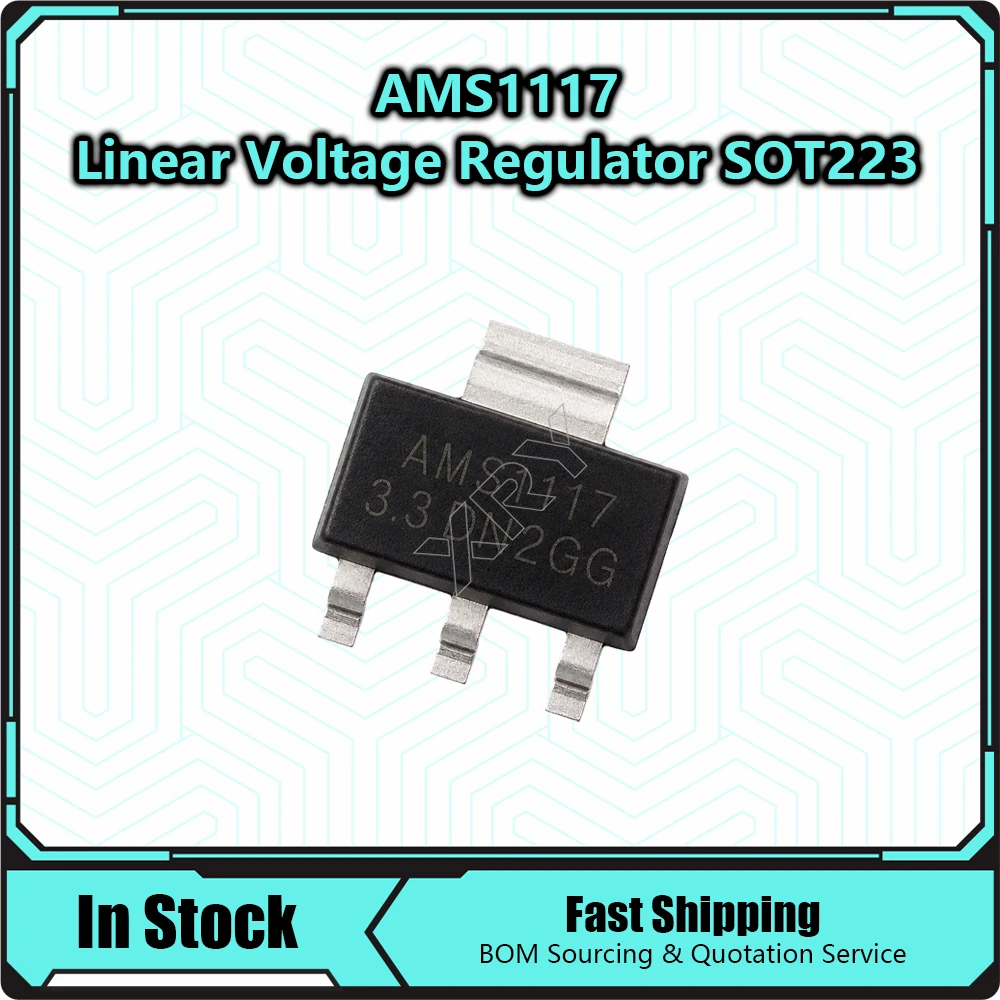 AMS1117 1.2V 1.5V 1.8V 2.5V 3.3V 5V ADJ LM1117 1117 Linear Voltage Regulator SOT223 IC New