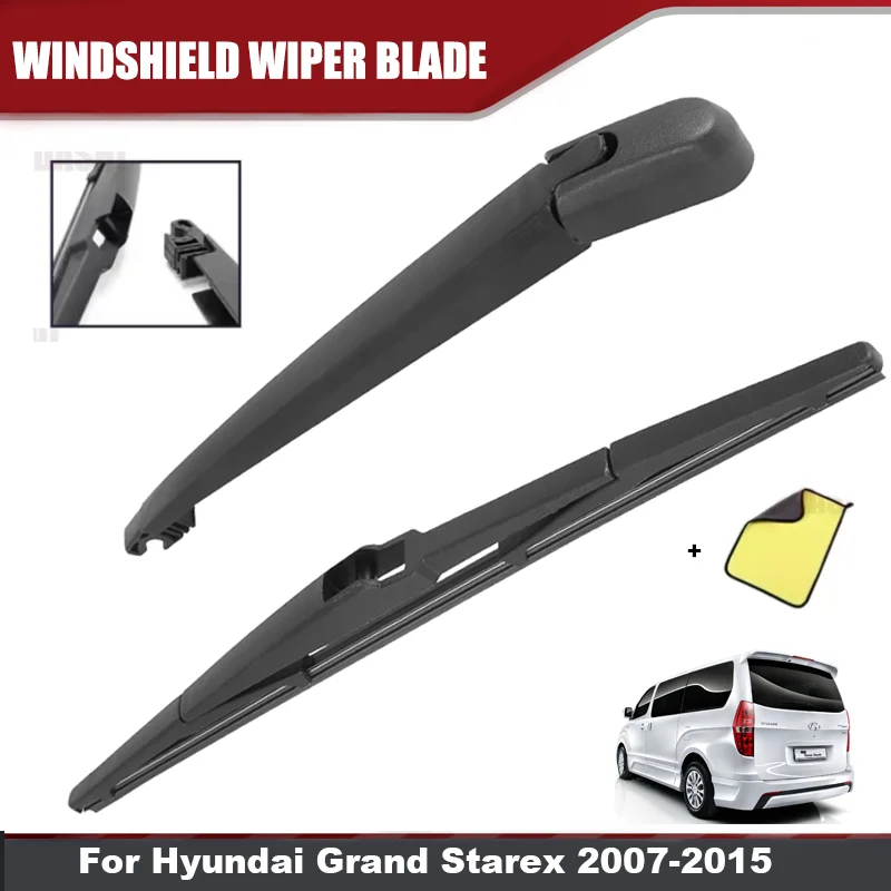 Wischer 14' Heckwischerblatt & Arm-Set Passend für Hyundai Grand Starex 2007-2015 Windschutzscheibe Heckscheibe Gummiwischer