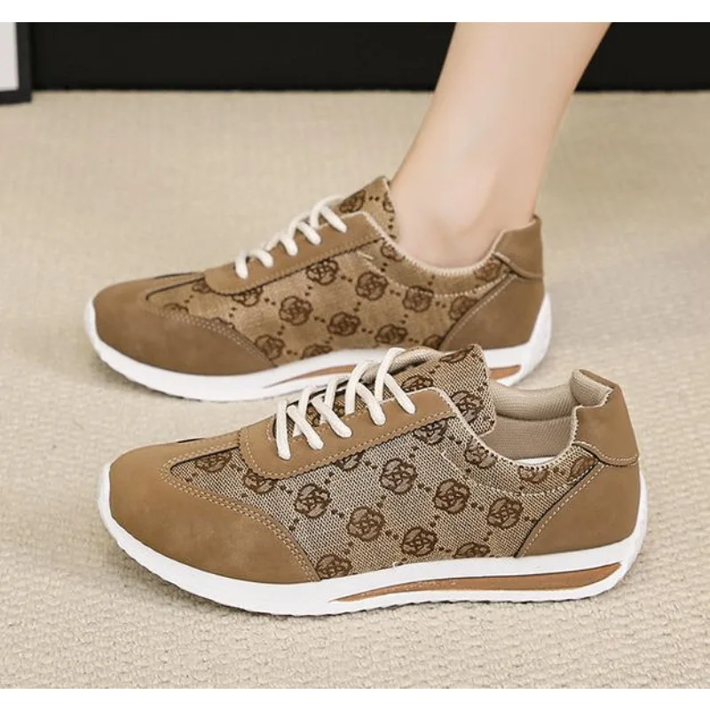 

Spring and Summer Women Designer Mouth Breathable Cross Strap Sneakers Flat Comfortable Casual Walking Sneakers Zapatos De Mujer