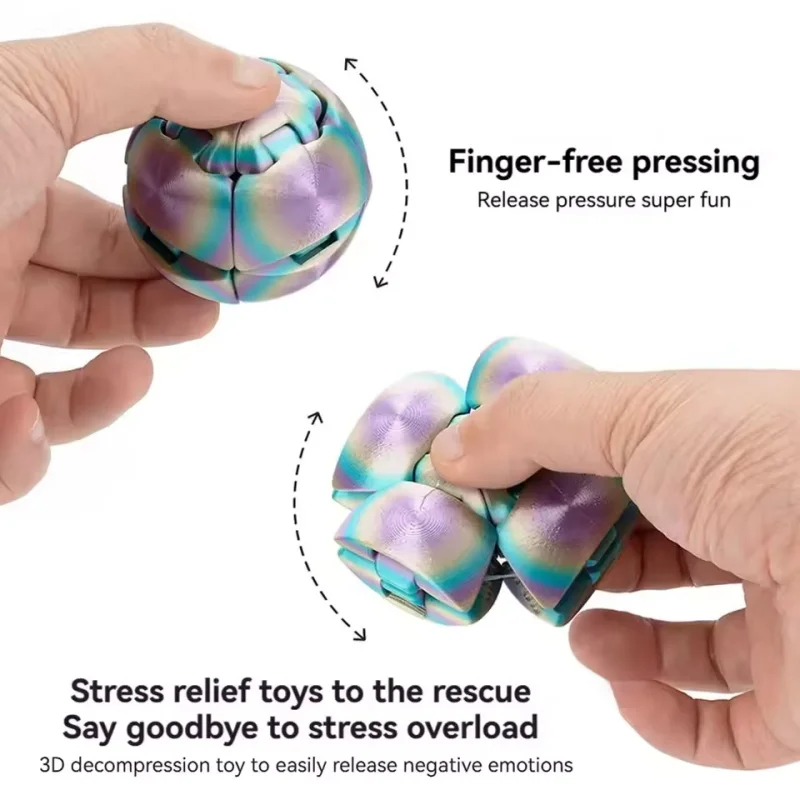 3D Printed Twistsphere Fidget Toy Gradient Gear Ball Rotating Liquid Flow Ball Anxiety Relief Decompression Toy